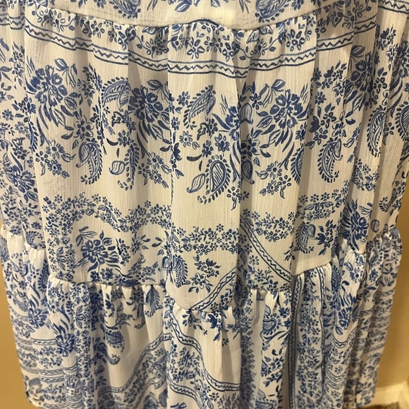 Calvin Klein Blue Willow Drop Waist High Neck Sleeveless Dress, size 8 - Picture 3 of 6